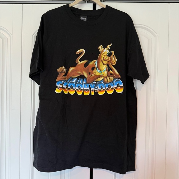 Rare New Vintage 1990s Black 3-D Lettering Scooby Doo T-Shirt 90s Y2K NOS XL - Picture 2 of 4